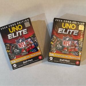 2 UNO Elite NFL Draft Pack Collector Cards with 4 Surprise Foil Cards
